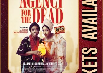 Official poster for Shirley Frimpong-Manso's haunted comedy Agency for the Dead, showing Joselyn Dumas and Yvonne Okoro