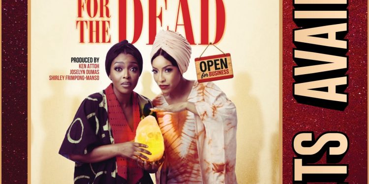 Official poster for Shirley Frimpong-Manso's haunted comedy Agency for the Dead, showing Joselyn Dumas and Yvonne Okoro