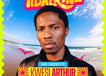 Official Tidal Rave 2026 flyer announcing a Rave Takeover by Kwesi Arthur on 14 November at La Palm Royal Beach Hotel