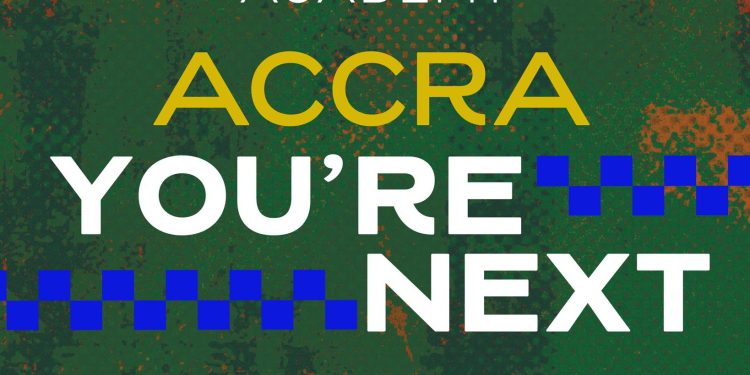 Martell Swift Academy Accra poster reading 'Accra, you're next', curated by Africa House