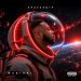 Medikal's Spaceship album cover art showing him in a spacesuit with a red neon-lit helmet above Earth