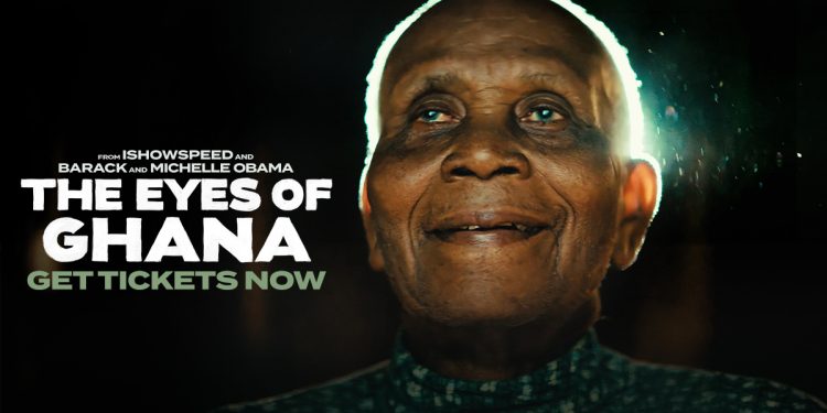 Official poster image for The Eyes of Ghana documentary showing veteran Ghanaian cinematographer Chris Hesse